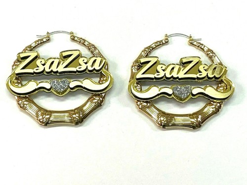 Pendientes de bambú placa de nombre personalizada 1.5 2.5 3.5" tamaño elección corte láser personalizado - Imagen 12 de 12