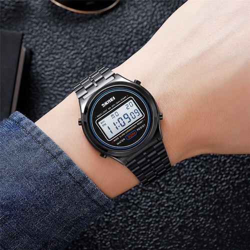 SKMEI Digital Watch Electronic Sport Watch Business Male Steel Wristwatch NEW - Picture 14 of 27