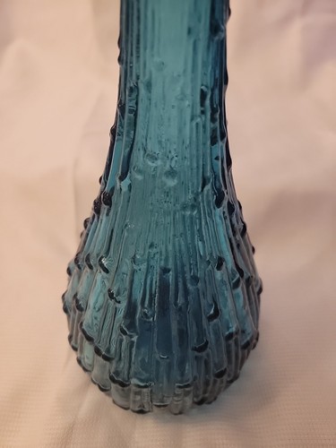 Decantador de botellas genio de vidrio azul cera de vidrio MCM Empoli 15" Italia - Imagen 12 de 12