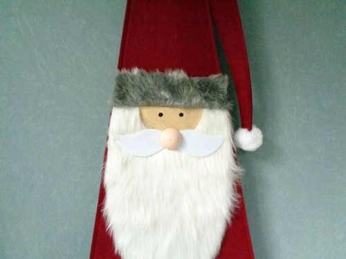Weihnachtsmann Figur aus Filz auf Holzsockel Weihnachten Deko Figur 102x45x8cm - Bild 2 von 2