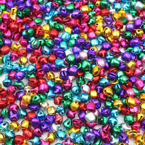 8mm jingle bells aluminium beads christmas decoration mixed colours 50pcs - Picture 9 of 12