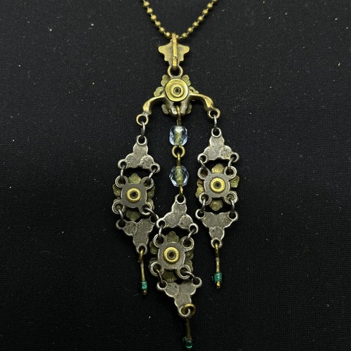 Collar Colgante Michal NEGRIN Cristales Flores Antigua Colección Hecho en Israel - Imagen 10 de 11