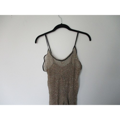 Vintage Frederick's of Hollywood Sheer Cheetah Crotchless Catsuit Bodysuit XL - Picture 3 of 9