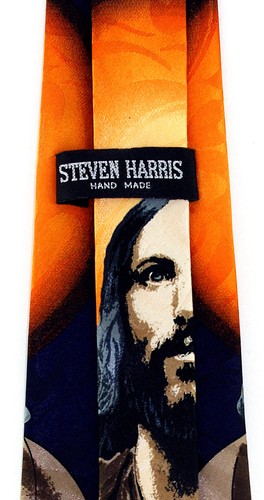 Unser Heiland Herren Krawatte Religiös Christlich Christus Bibel Jesus Blau Neck Tie - Bild 2 von 4