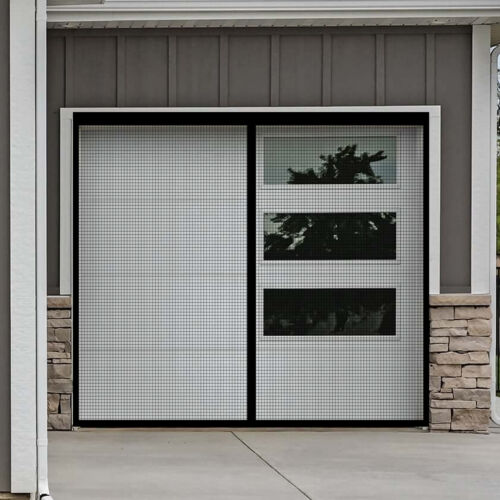 Garage Door Screen Magnetic Closure Mosquito Curtain Closer Bugs Mesh 8x7FT