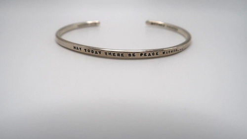Sterling Silver MOTHER TERESA May Today There Be Peace Cuff Bracelet BrB5 - Picture 5 of 6