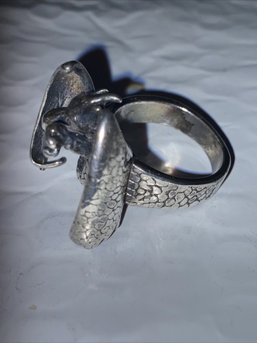ANELLO MOTO DRAGON BIKER VINTAGE ARGENTO STERLING~TAGLIA 12,5 - Foto 6 di 11