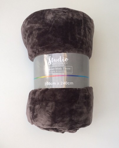 STUDIO COTTON Soft Flannel Mink Throw Fleece Blanket - Picture 48 of 53