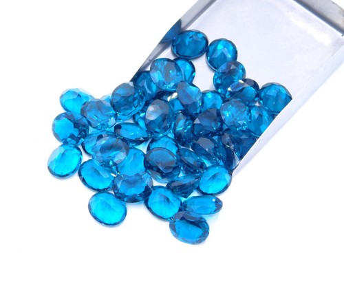 Lab Create London Blue Topaz Oval Cut Loose Jewelry Gemstone 10x12 MM P-3441 - Picture 7 of 12