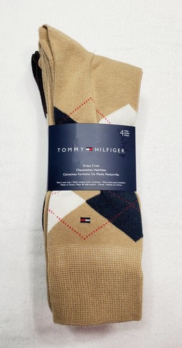 Tommy Hilfiger Men's 4-Pairs Dress Crew Socks Size 7-12 Light And Dark Argyle - Picture 5 of 5