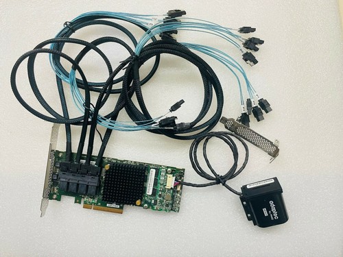 Adaptec ASR 71605 1GB 16Port PCIe Raid + Battery +4* SFF-8643 to SATA Cables  - Picture 2 of 3