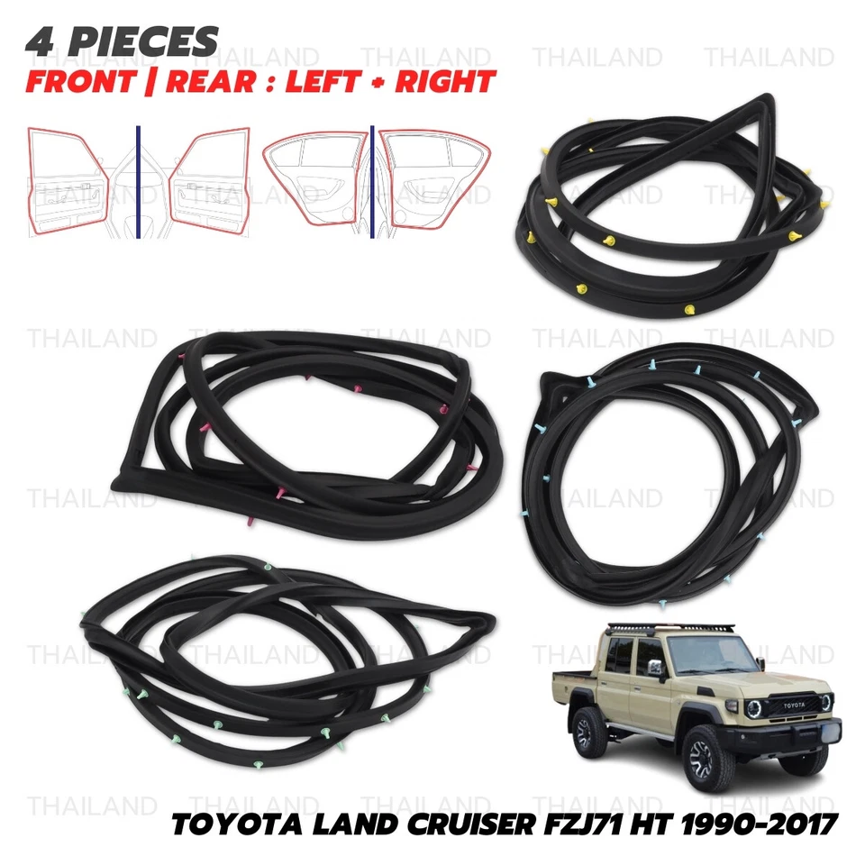 For Toyota Land Cruiser GRJ79 D-CAB '12 Set Door Rubber Seal Weatherstrip - Изображение 2 из 4