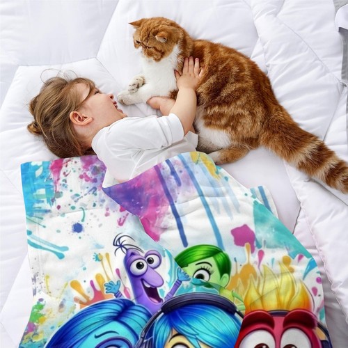 Inside Out Flanelldecke Weichbett Sofaüberwurf Decke Geburtstag Geschenk für Kinder - Bild 2 von 16