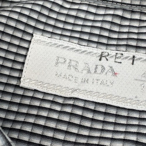 Prada checkered Cotton Shirt Mens Size 41 / 16 Made In Italy - Picture 20 of 24