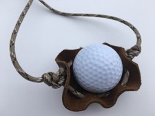 Golf Ball Thrower Paracord  Leather Shepherd Sling made by David The Shepherd