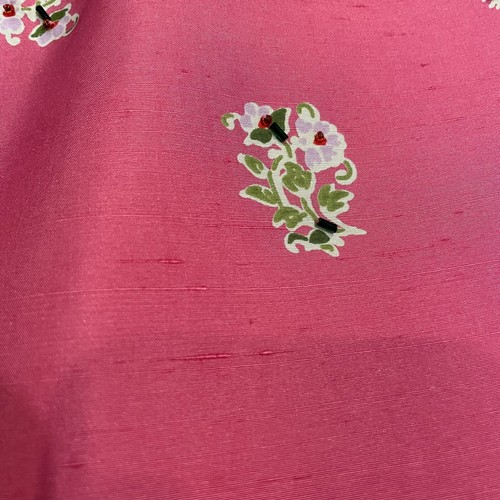 Silk Club Collection taglia 10 100% seta rosa vintage gonna a matita boho vita alta con perline - Foto 6 di 8