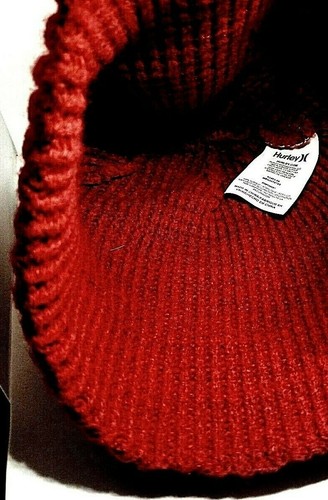 Beanie Hurley Burgundy Red Crochet Skull Cap Size M L Hipster Surfer Skater  - Picture 6 of 10