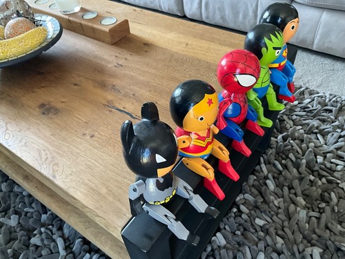 Set x5 hand-made Super Hero wooden toy characters - sit nicely on a shelf! 20cm - Picture 13 of 17