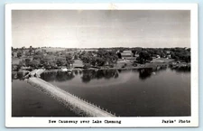 POSTCARD RPPC New Causeway over Lake Chemong Ontario Canada Parks Photo 1949