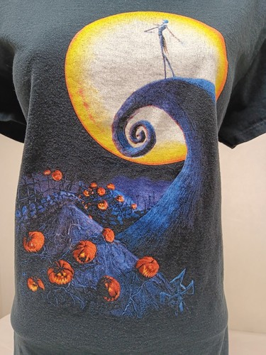 Disney XL Nightmare Before Christmas Pumpkin King Gray Graphic T-Shirt - Picture 3 of 12