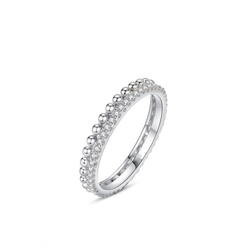 Simple and Stylish Bubble Full Lab-Grown Diamonds, 950 Platinum Stackable Band - Picture 4 of 7