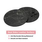 Round Drink Coasters Set of 6 Marble Style Dual Sided Black 4"×4"