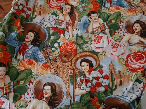 Rare High Seas Trading Co Mexican Taditional Lady Cactus Hawaiian Shirt Men XL - Picture 5 of 11