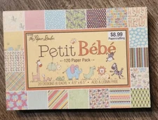 The Paper Studio Petit Bebe Baby Themed Scrapbook 4.5x6.5 Paper 120 Sheets