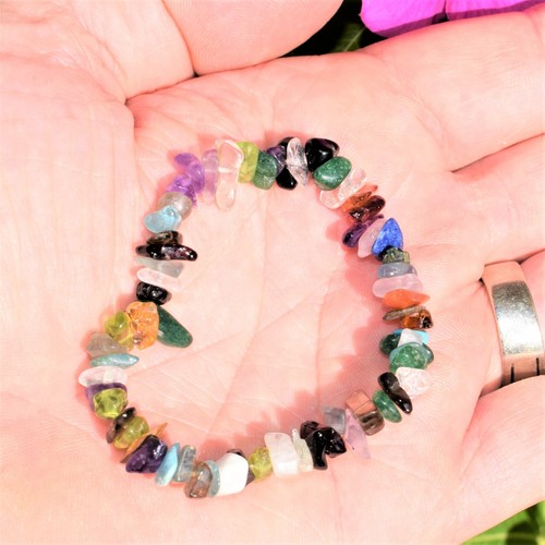 CHARGED Premium Every Crystal Chip Stretchy Bracelet (40+ Crystal Types) REIKI! - Picture 5 of 10