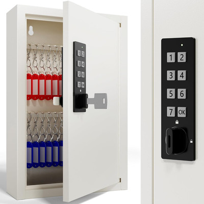 40 Keys Electronic Key Lock Box for Keys with Code, Private/Public/Password Hidi