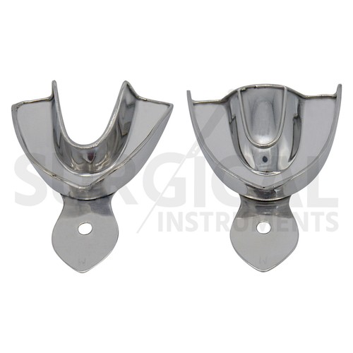 Dental Metal Impression Trays Solid & Perfo Stainless Steel Upper + Lower Choose - Picture 12 of 21
