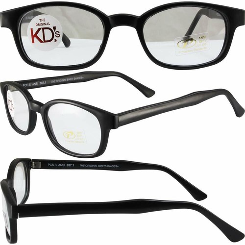The Original KD's Biker Shades By PCSUN Matte Black Frames Clear Lenses - Picture 4 of 4