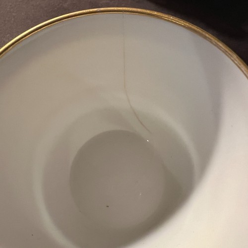 11 Untertassen & 10 Teetassen Limoges verkauft von S&G Gump Co. Goldrand - 2 Tassen mit Rissen - Bild 12 von 15
