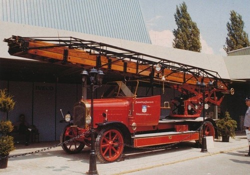 003Rü-Ansichtskarte Feuerwehr DL Magirus Autodrehleiter Baujahr 1923/24 Ulm