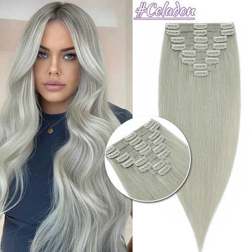 Extension Capelli Umani Clip In 100% Remy Evidenziazione 8pz con 18 Clip Testa Piena - Foto 36 di 51