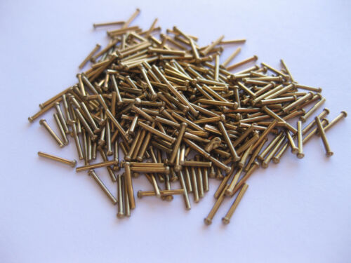 Made in UK 3/64" dia 1/4" Long Round head solid BRASS rivets Model steam Boiler