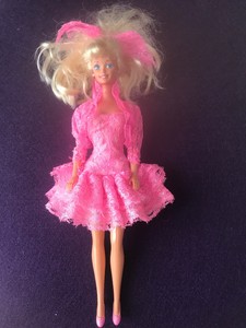Vintage 1966 Superstar Barbie Doll Blonde Hair Blue Eyes Pink