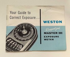 Weston Ruggedized Master III Exposure Meter Manual 1950s Photography VTG