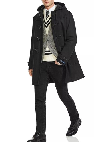 Polo Ralph Lauren Wool Duffel Coat Herringbone Men Jacket Limited Edition Sz 36R - Bild 1 von 12