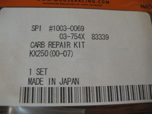 NEW MOOSE 1003-0069 CARBURETOR REPAIR KIT KX250 00-07 (K-825) - Picture 3 of 4