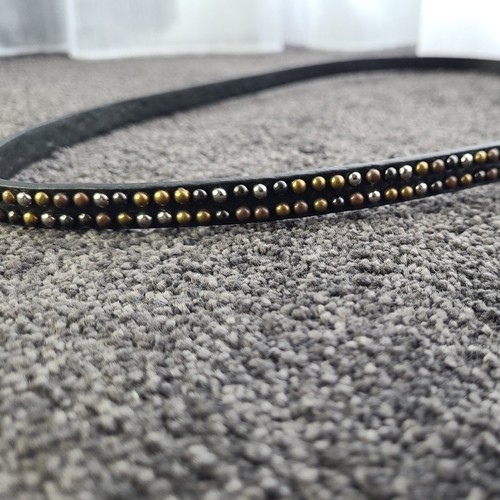 Women's stylish Skinny, Round Small Studs, Black Belt Size M Waist:82-92cm - Picture 5 of 11