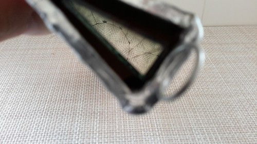 Vintage 70’s Green Slag Glass Marble Kaleidoscope Triangle Shaped 7” Length - Picture 11 of 11