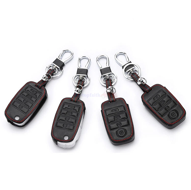 Подходит для KIA Sportage Forte Soul 4 кнопки Flip кожаный дистанционный брелок сумка чехол - Изображение 3 из 4
