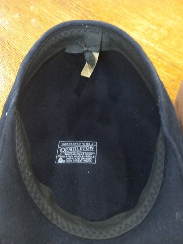Pendleton Newsboy X2 Black Tan Cabbie Driving Cap Hat Size Large 100% Wool USA - Picture 3 of 6