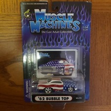 2000 Muscle Machines '62 Bubble Top 1/64 Scale Car 02-75  New  Stars & Stripes