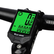 WEST BIKING Wireless Bike Computer Waterproof Backlight Cycle Speedometer Black