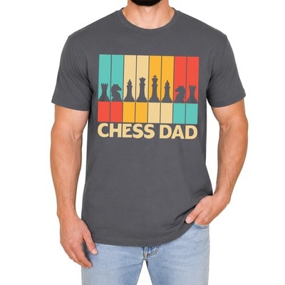 Bunte Schachfiguren Herren T-Shirt Retro Schach Papa Vintage Strategie Geschenk