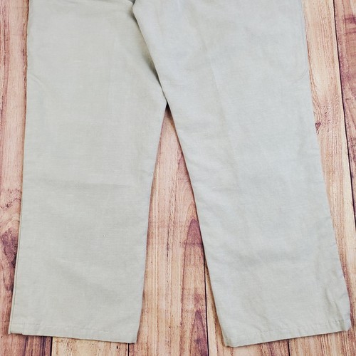 James Perse Pants Mens 36x26 Beige Linen Canvas Cotton Blend Button Fly Casual - Picture 8 of 16