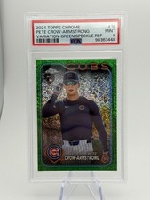 PETE CROW-ARMSTRONG 2024 Topps Chrome Variation Green Speckle /99 RC Cubs PSA 9