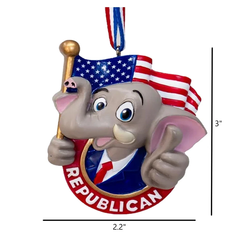 Adorno de resina Kurt Adler para árbol de Navidad, político republicano Foto 2 de 3